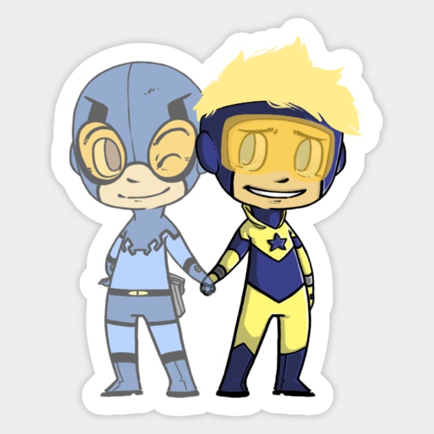 Beetle and Booster Sticker by JoyfulConstruct